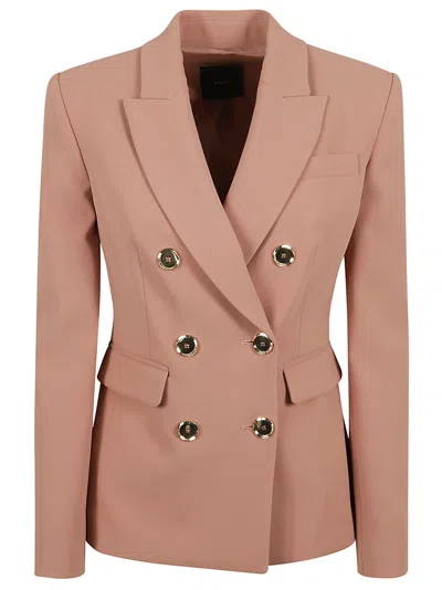Pinko Double-breasted Blazer In Brown