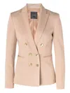 Pinko Double-breasted Blazer In Neutral