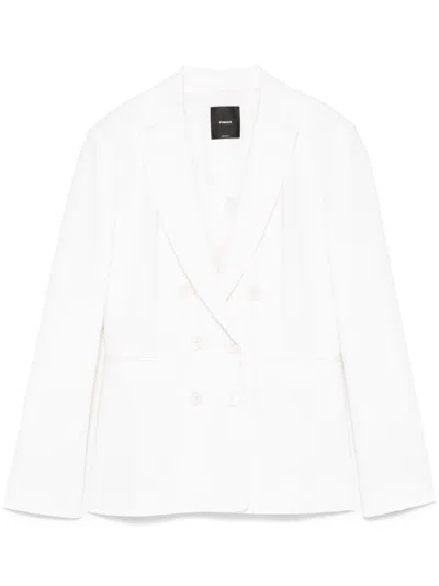 Pinko Double-breasted Blazer In White