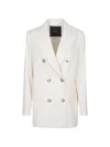 Pinko Double-breasted Blazer In White