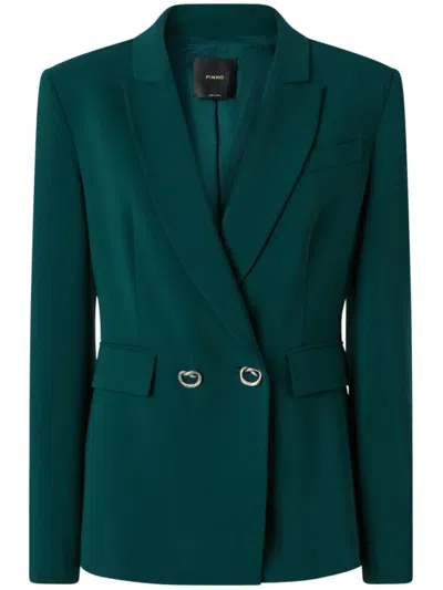 PINKO PINKO DOUBLE-BREASTED CADY BLAZER WITH METAL BUTTONS