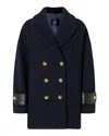 Pinko Double-breasted Embellished-cuff Coat In Blue