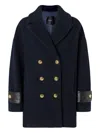 Pinko Double-breasted Embellished-cuff Coat In Black