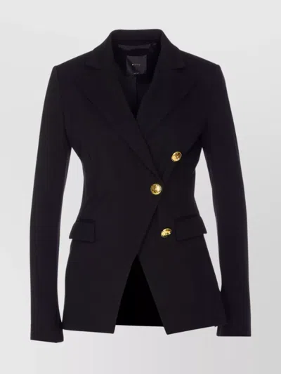 Pinko Double-breasted Flap Pockets Jacket In Black
