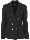 Pinko Alexia Double-breasted Grey Blazer