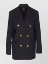 Pinko Double Breasted Jacket Gold Tone Buttons In Black