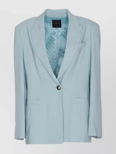Pinko Double Breasted Jacket V-neck In Blue