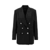 Pinko Double-breasted Jacket With Crystals Buttons In Black