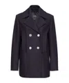Pinko Double-breasted Straight Hem Peacoat In Black