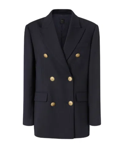 Pinko Double-breasted Suit Jacket In Black