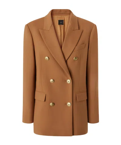 Pinko Double-breasted Suit Jacket In Brown