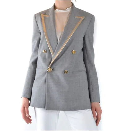 Pinko Double-breasted Suit Jacket In Gray