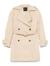Pinko Light Beige 'tears' Double-breasted Trench Coat