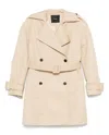 Pinko Light Beige 'tears' Double-breasted Trench Coat