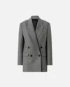 Pinko Double-breasted Wool-blend Jacket In Gray