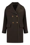 PINKO DOUBLE-BREASTED WOOL JACKET WITH LAPEL COLLAR AND FRONT POCKETS FOR WOMEN
