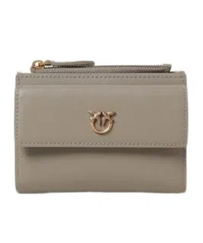 Pinko Double-fold Logo Wallet In Nude