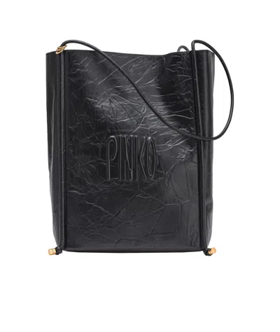 Pinko Double Handle Shoulder Bag In Black