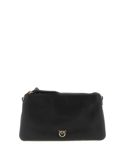 Pinko Double Mini Crossbody Bag In Black