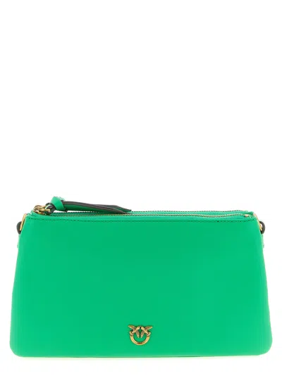 Pinko Double Mini Crossbody Bag In Green