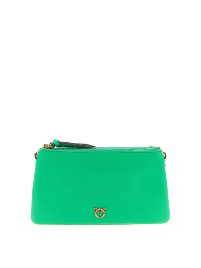 Pinko Double Mini Crossbody Bag In Green