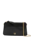 Pinko Sleek Black Bag With Gold Chain Strap And Minimalist Design In Black