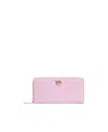 Pinko Double Swallow Swallow Logo Zipper Wallet In Pink