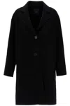 Pinko Double Wool Coat With Screwdriver Design In Nero Limousine (black)