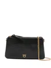 Pinko Shoulder Bag With Chain Strap And Smooth Finish In Black
