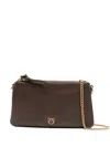 Pinko Double-zip Leather Cross Body Bag In Brown