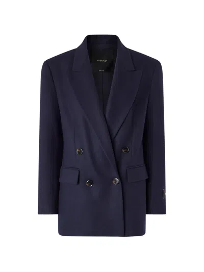 Pinko Double-breasted Blazer In Blue