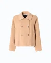 Pinko Double-breasted Cropped Coat In Neutral