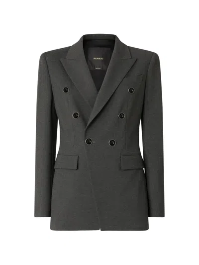 Pinko Double-breasted Peaked-lapel Blazer In Gray