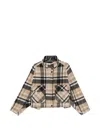 Pinko Double-layered Check-pattern High-neck Coat In Multi