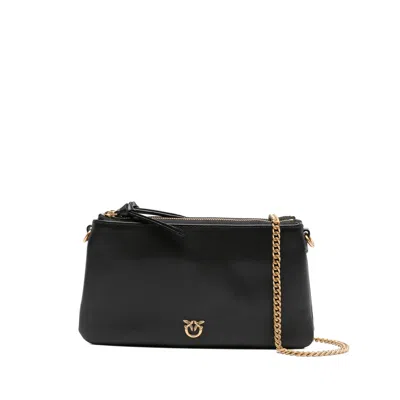 Pinko Double-zip Leather Cross-body Bag In Purple