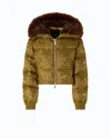 Pinko Camouflage-pattern Puffer Jacket In Brown