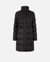 Pinko Long Semi-glossy Down Jacket In Black
