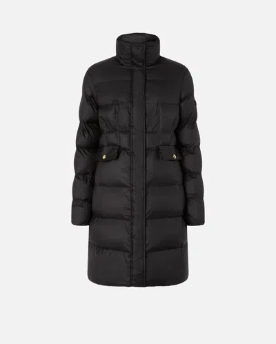 Pinko Long Semi-glossy Down Jacket In Black
