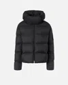 Pinko Padded Down Jacket With High Wrap-around Collar In Limo Black