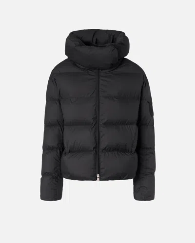 Pinko Padded Down Jacket With High Wrap-around Collar In Limo Black