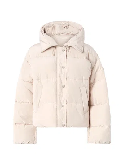 Pinko Down Jacket In Water-repellent Technical Canvas In Neutral