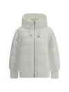 Pinko -line Down Jacket With Logo Patch In White