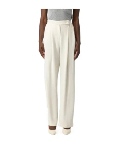 Pinko Draped Casual Pants In White