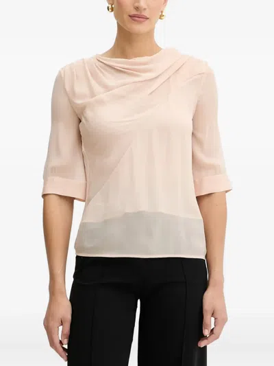 Pinko Draped Cowl-neck Blouse In Pink