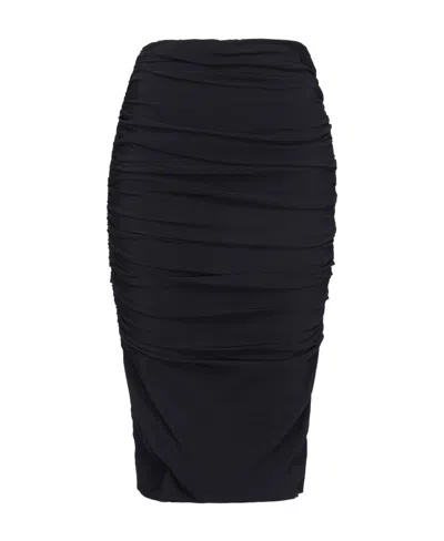 Pinko Draped-design Pencil Skirt In Black