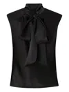 Pinko Draped-detail Sleeveless Blouse In Black