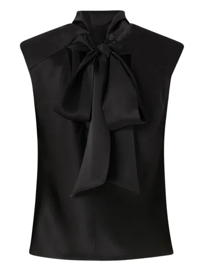 Pinko Draped-detail Sleeveless Blouse In Black