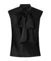 Pinko Draped-detail Sleeveless Blouse In Black