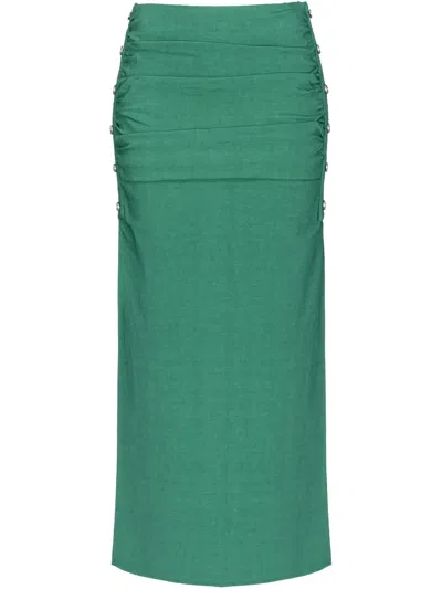 Pinko Drapierter Midirock In Green