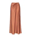 Pinko Draped Maxi Skirt In Viscose With Design In Brown